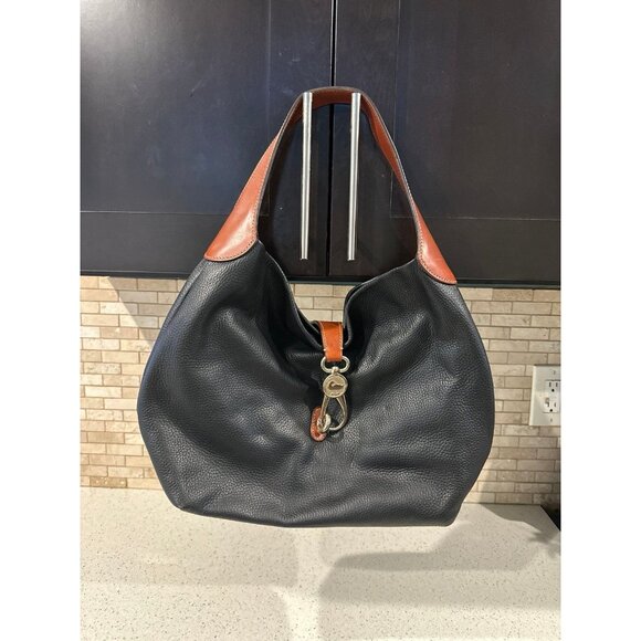 Dooney & Bourke Logo Lock Hobo Shoulder Bag Leather - Picture 1 of 4
